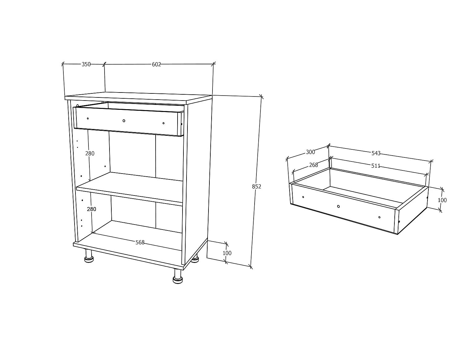 Meuble de Salle de Bain haaus Zaria, 1 Tiroir, 2 Portes, Gris Brillant/Blanc, MDF, L 60 x l 35 x H 85 cm