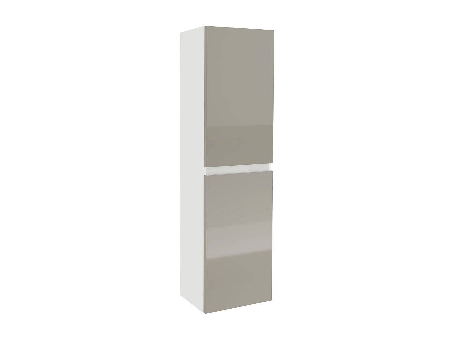 Columna de cuarto de baño haaus Zed, suspendida, 2 puertas, Gris brillante/blanco, MDF, L 29 x A 22 x 104 cm