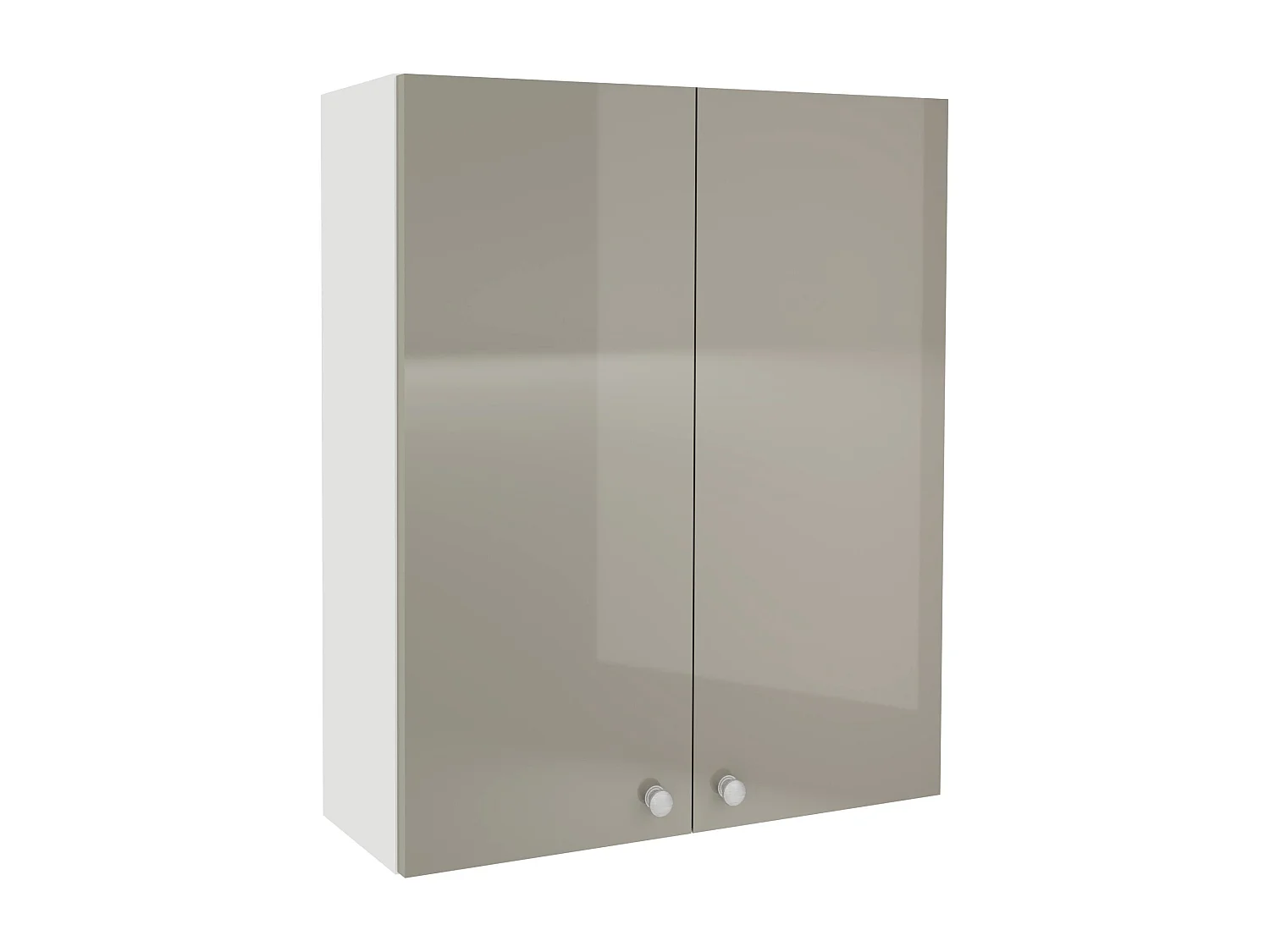 Mueble de cuarto de baño haaus Zaria, suspendido, 2 puertas, gris/blanco brillo, MDF, L 60 x A 22 x A 72 cm