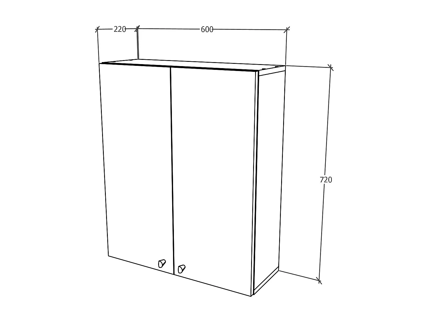Mueble de cuarto de baño haaus Zaria, suspendido, 2 puertas, gris/blanco brillo, MDF, L 60 x A 22 x A 72 cm