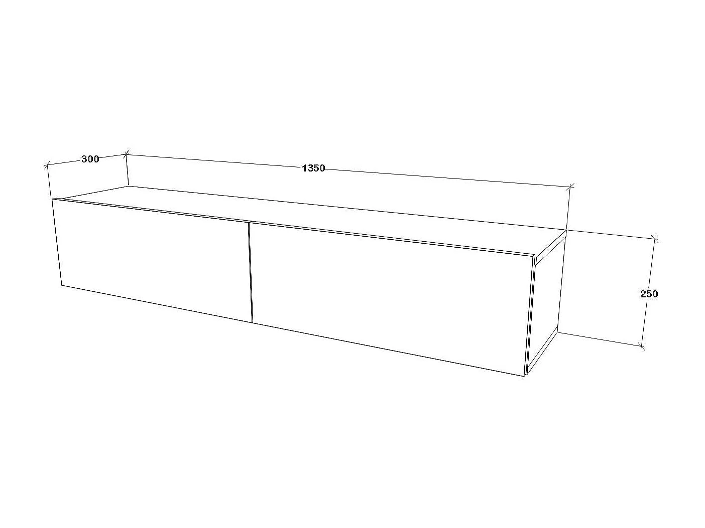 Móvel TV Suspenso haaus Isla, 2 Portas, Branco, 135 x 28 x 25 cm