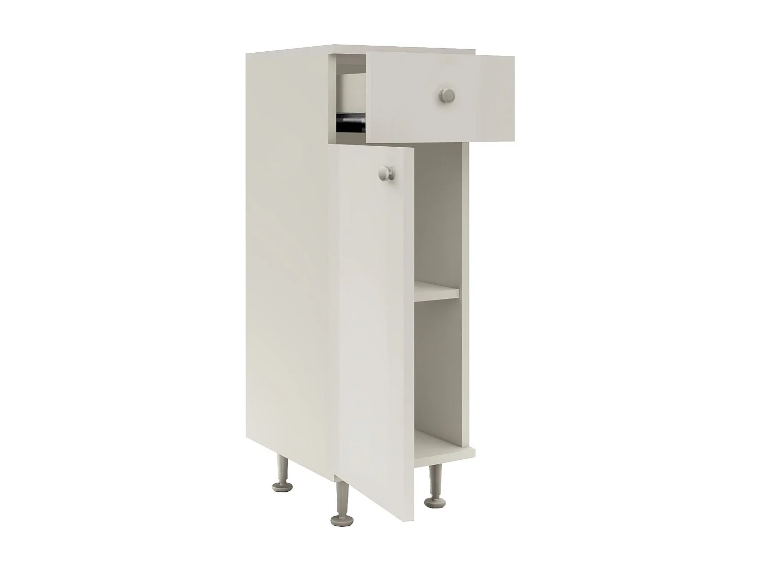 Mobili da bagno haaus Zaria, 1 cassetto, 1 anta, bianco brillante/bianco, MDF, L 30 x L 35 x H 85 cm