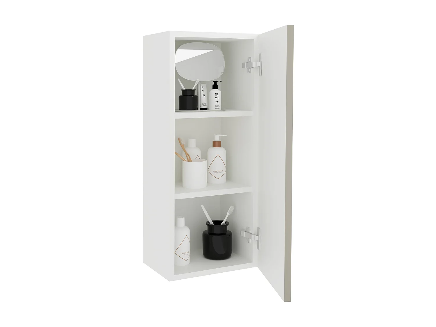 Mueble de cuarto de baño haaus Zaria, Colgante, 1 Puerta, Gris Brillante/Blanco, MDF, L 30 x An 22 x Al 72 cm