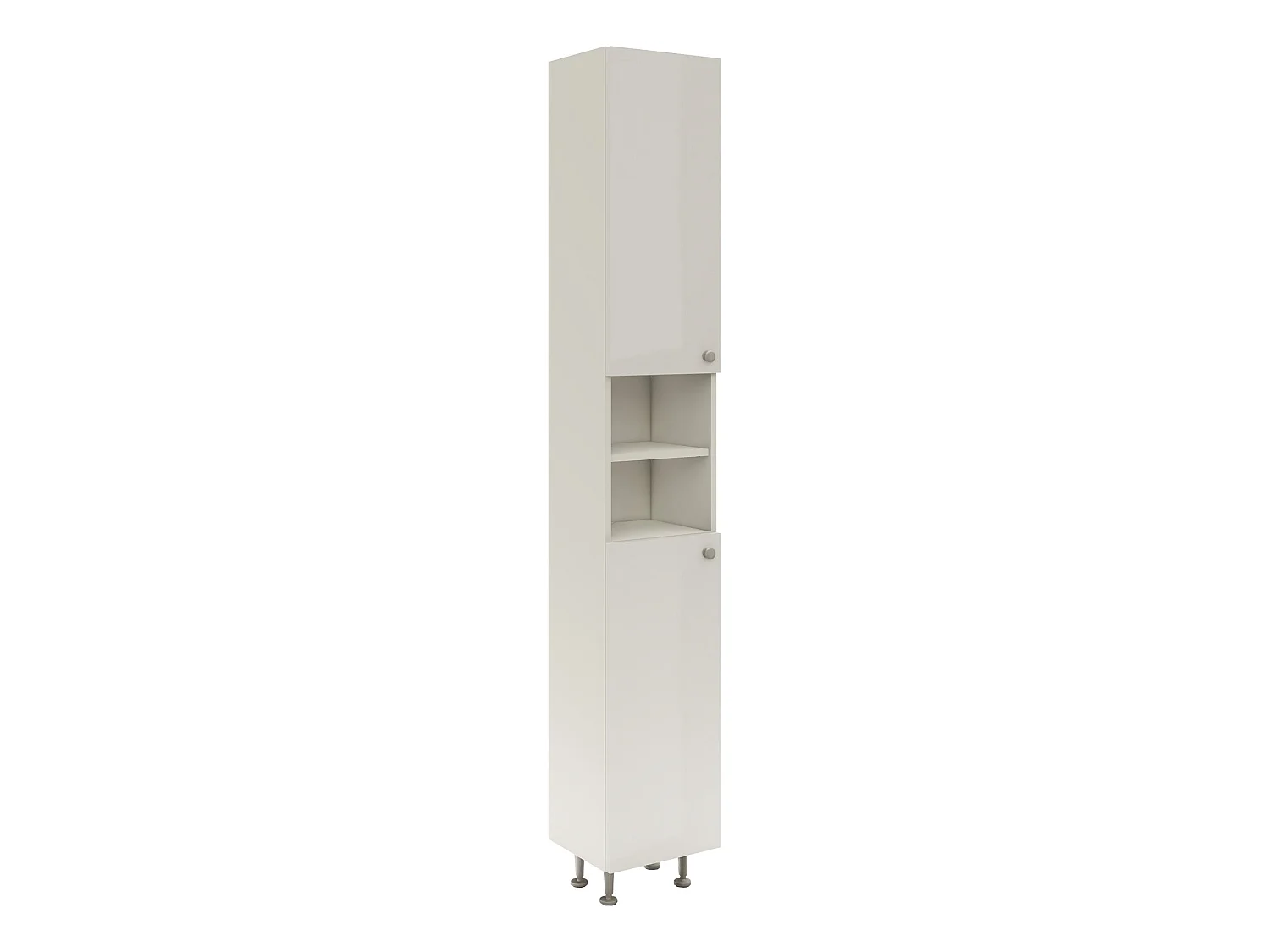 Badkamerkolomkast Zaria, 2 deuren, wit hoogglans/wit, MDF, L 30 x l 27 x H 190 cm