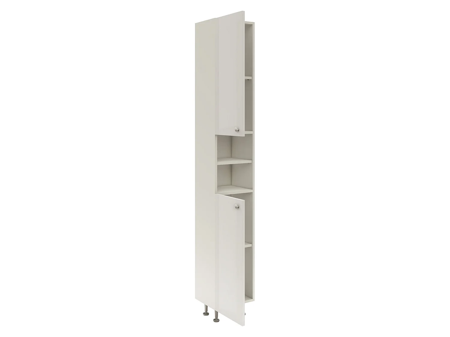 Badkamerkolomkast Zaria, 2 deuren, wit hoogglans/wit, MDF, L 30 x l 27 x H 190 cm