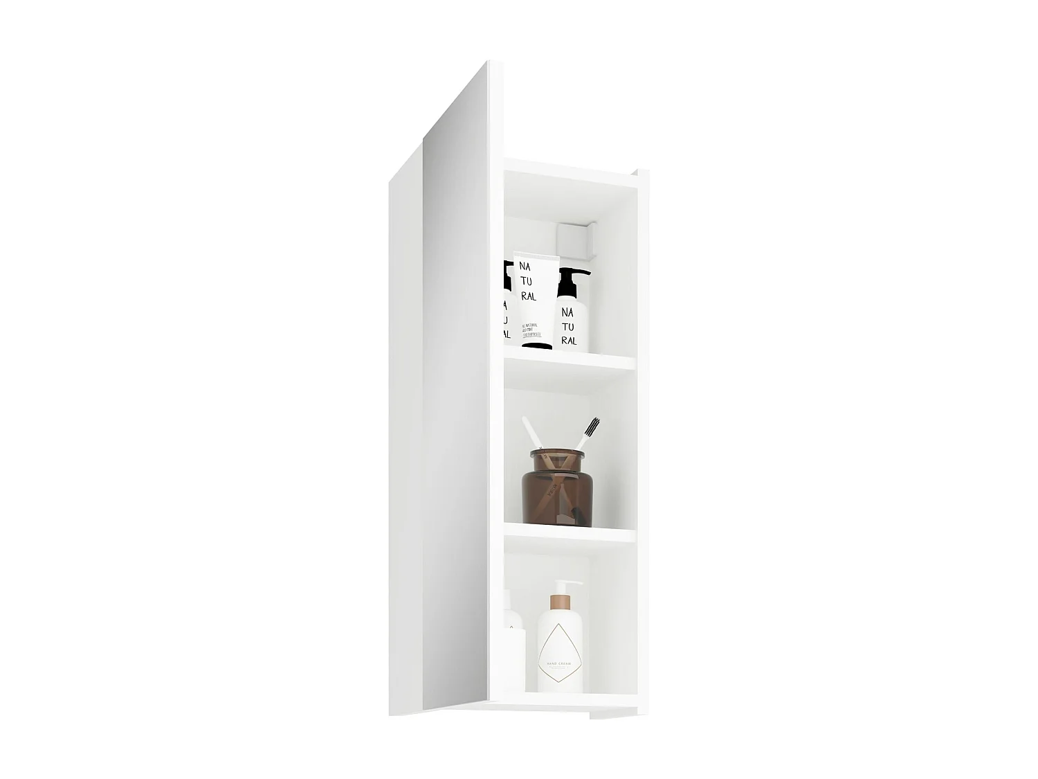 Columna de baño haaus Zaria, 4 puertas, gris brillo/blanco, MDF, L 60 x P 27 x H 190 cm
