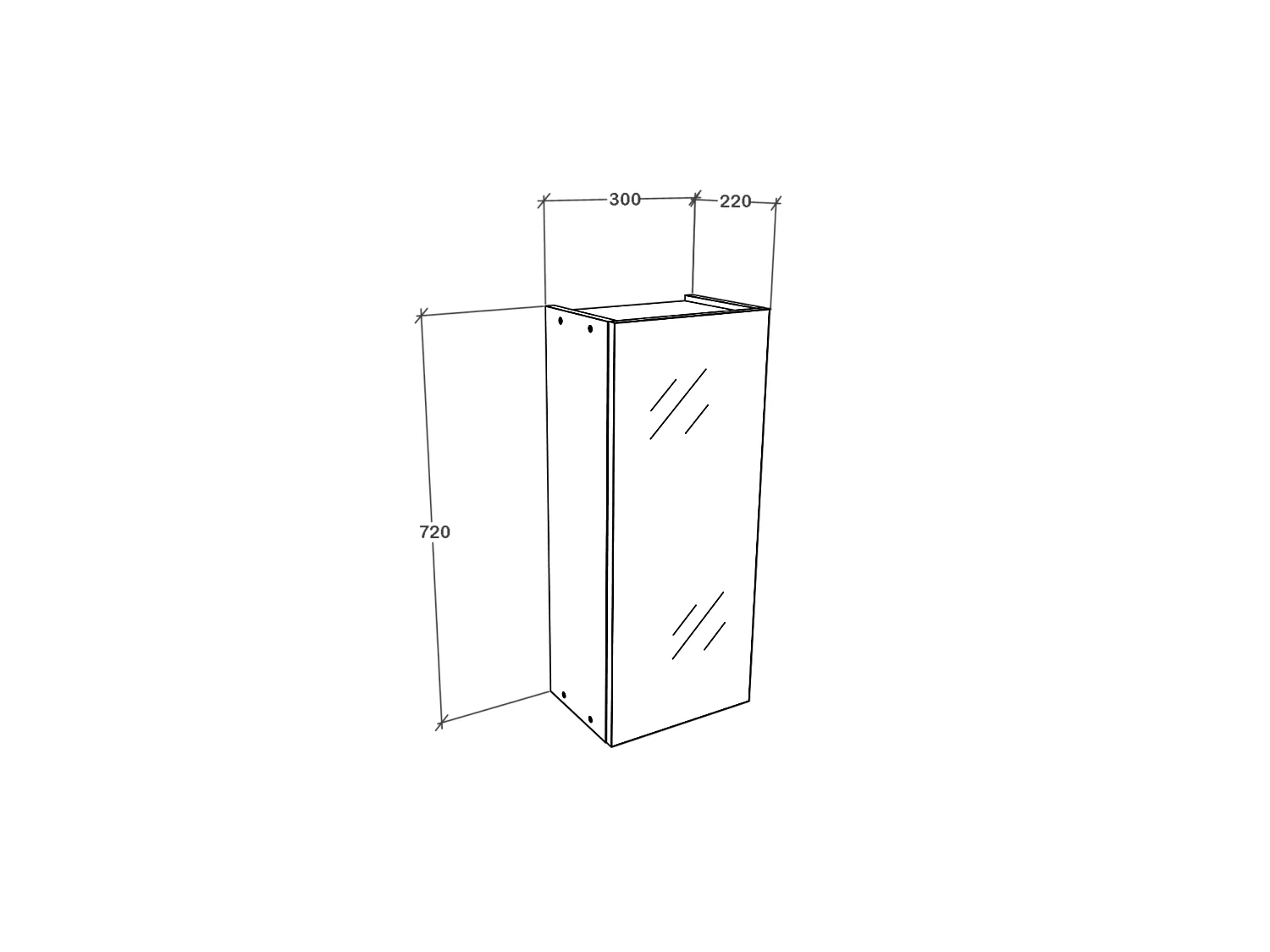 Columna de baño haaus Zaria, 4 puertas, gris brillo/blanco, MDF, L 60 x P 27 x H 190 cm
