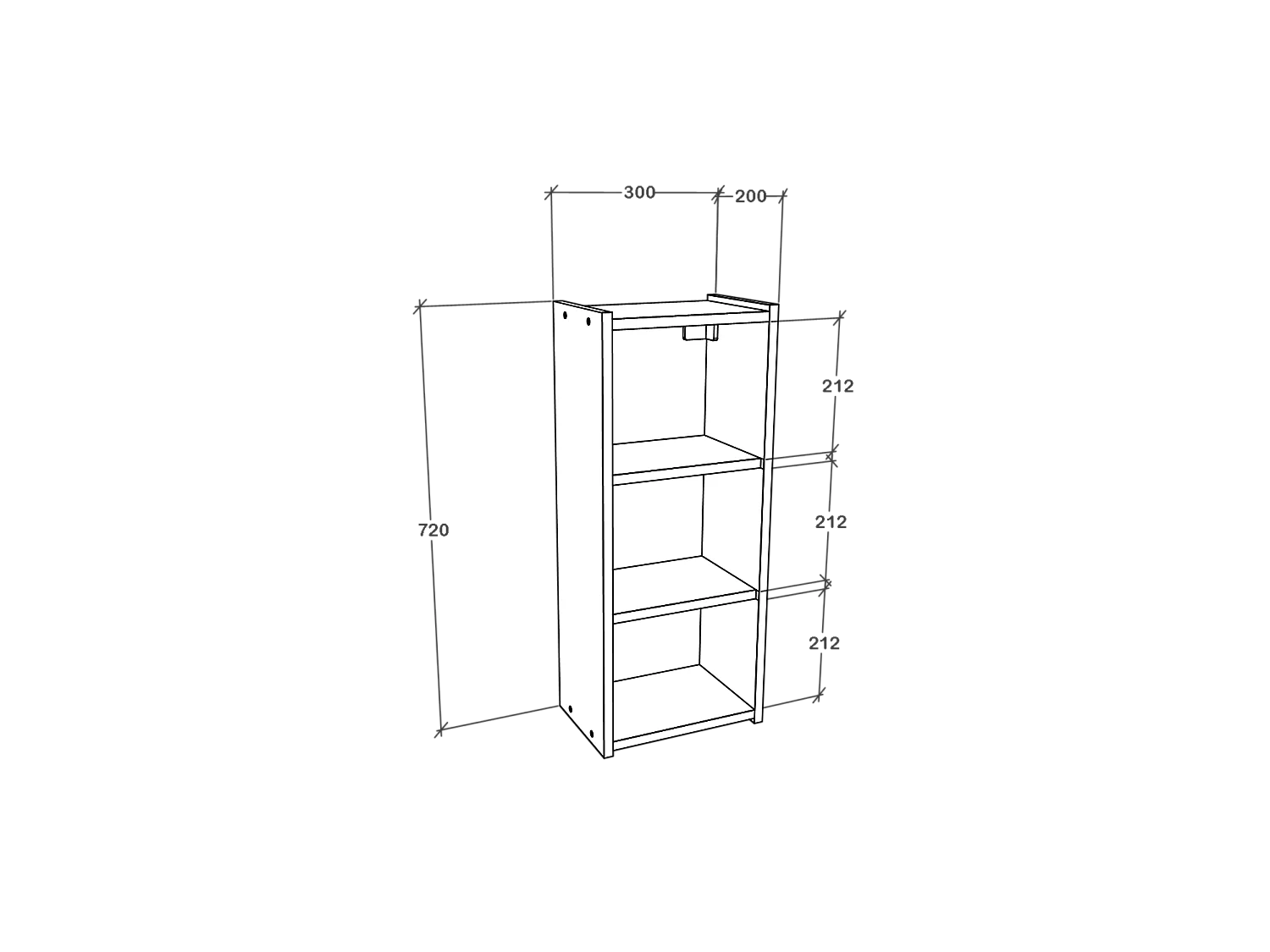 Meuble de Salle de Bain haaus Zed, Suspendu, 1 Porte, avec miroir, Blanc, 30 x 22 x 72 cm