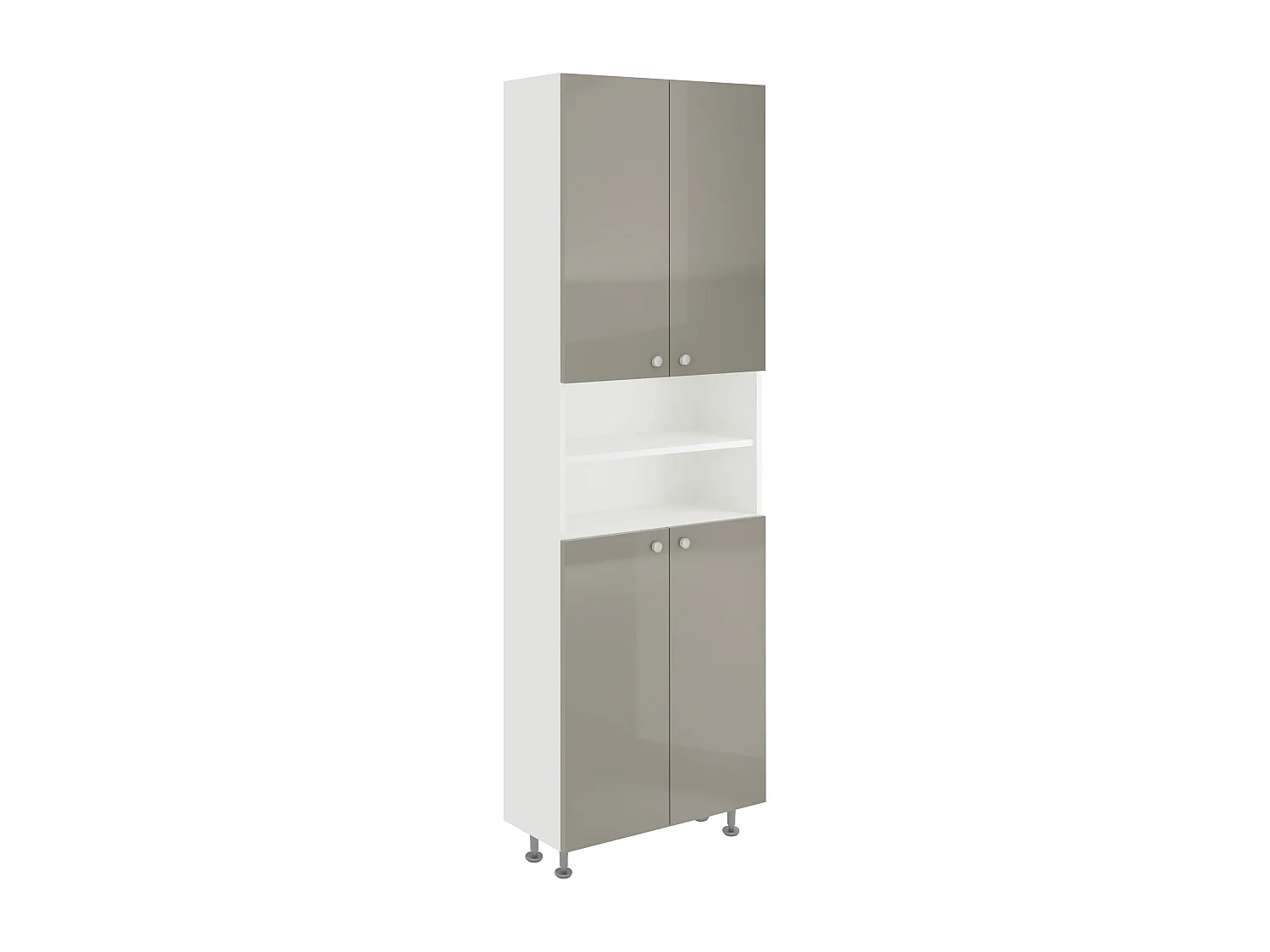 Armadietto bagno haaus Dax, con cesto portabiancheria, bianco, 45 x 32 x 188 cm