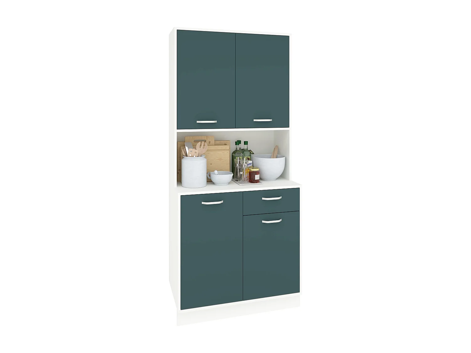 Dressoir Oma, Petrolgroen/Wit, L 84 cm