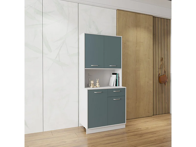 Buffet Oma haaus, Vert Pétrole/Blanc, L 84 cm