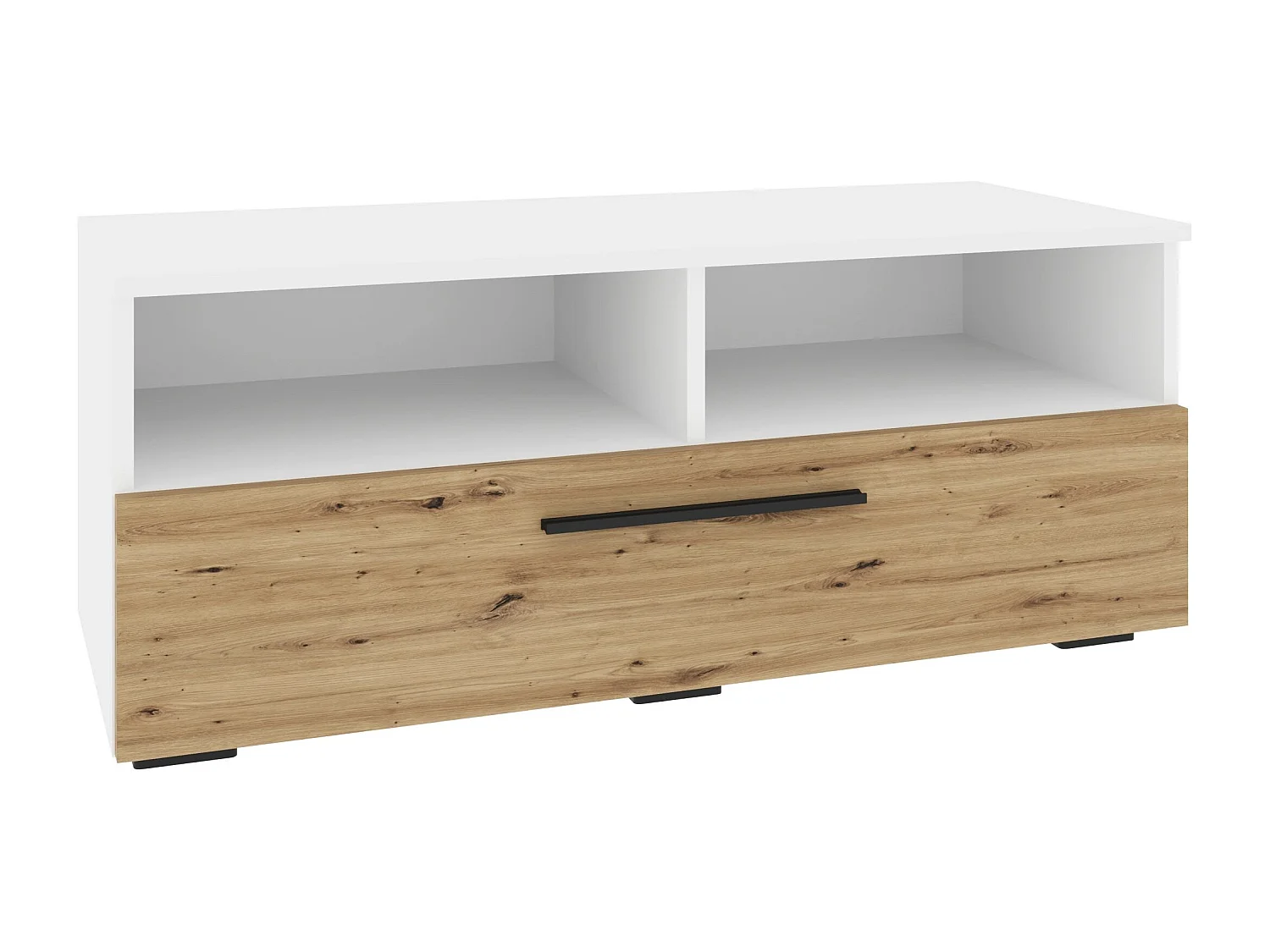 Suporte para TV haaus Kos, 1 porta, 2 prateleiras, branco/Chêne Artisan, 95 x 40 x 39 cm