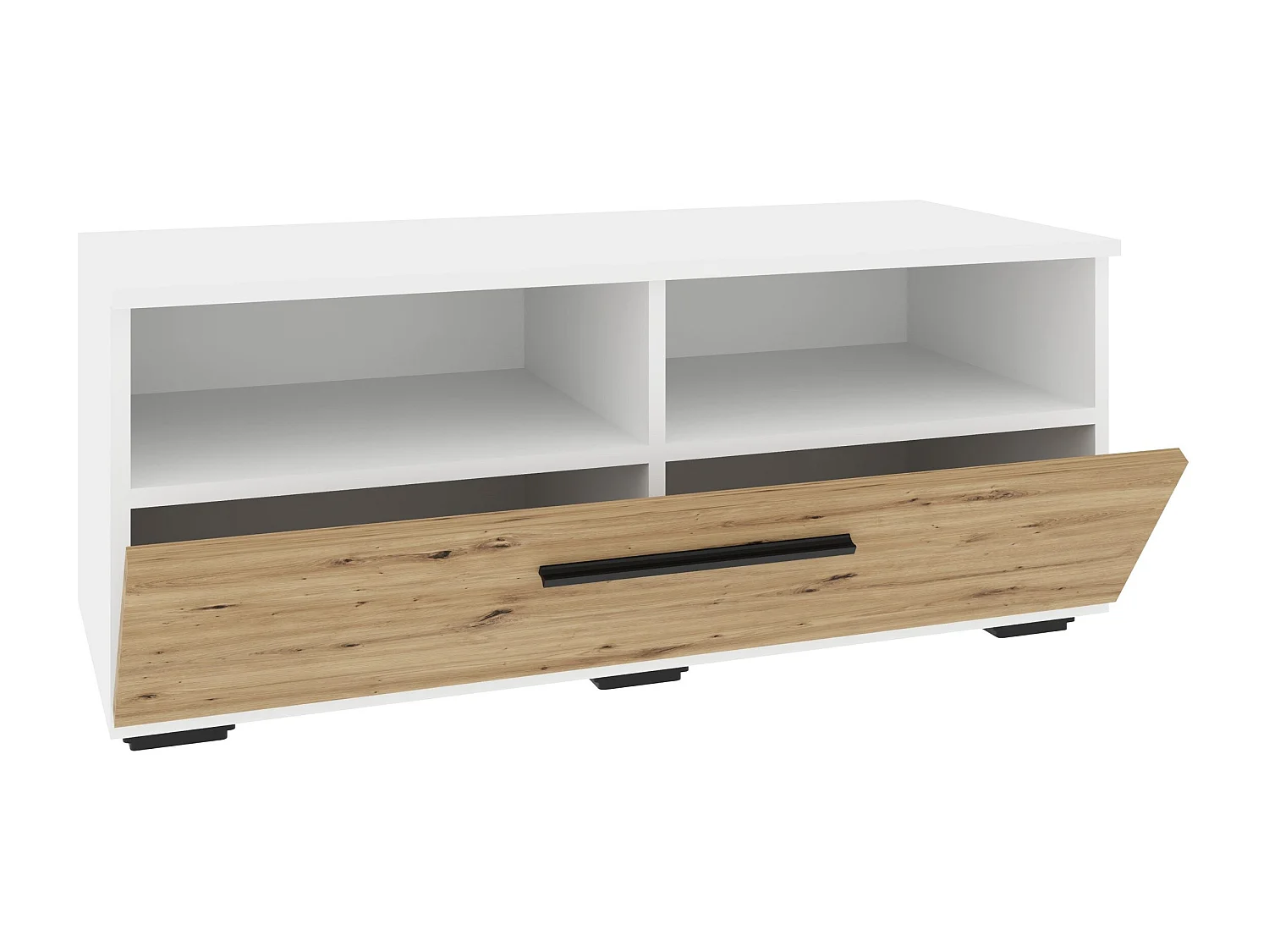 Suporte para TV haaus Kos, 1 porta, 2 prateleiras, branco/Chêne Artisan, 95 x 40 x 39 cm