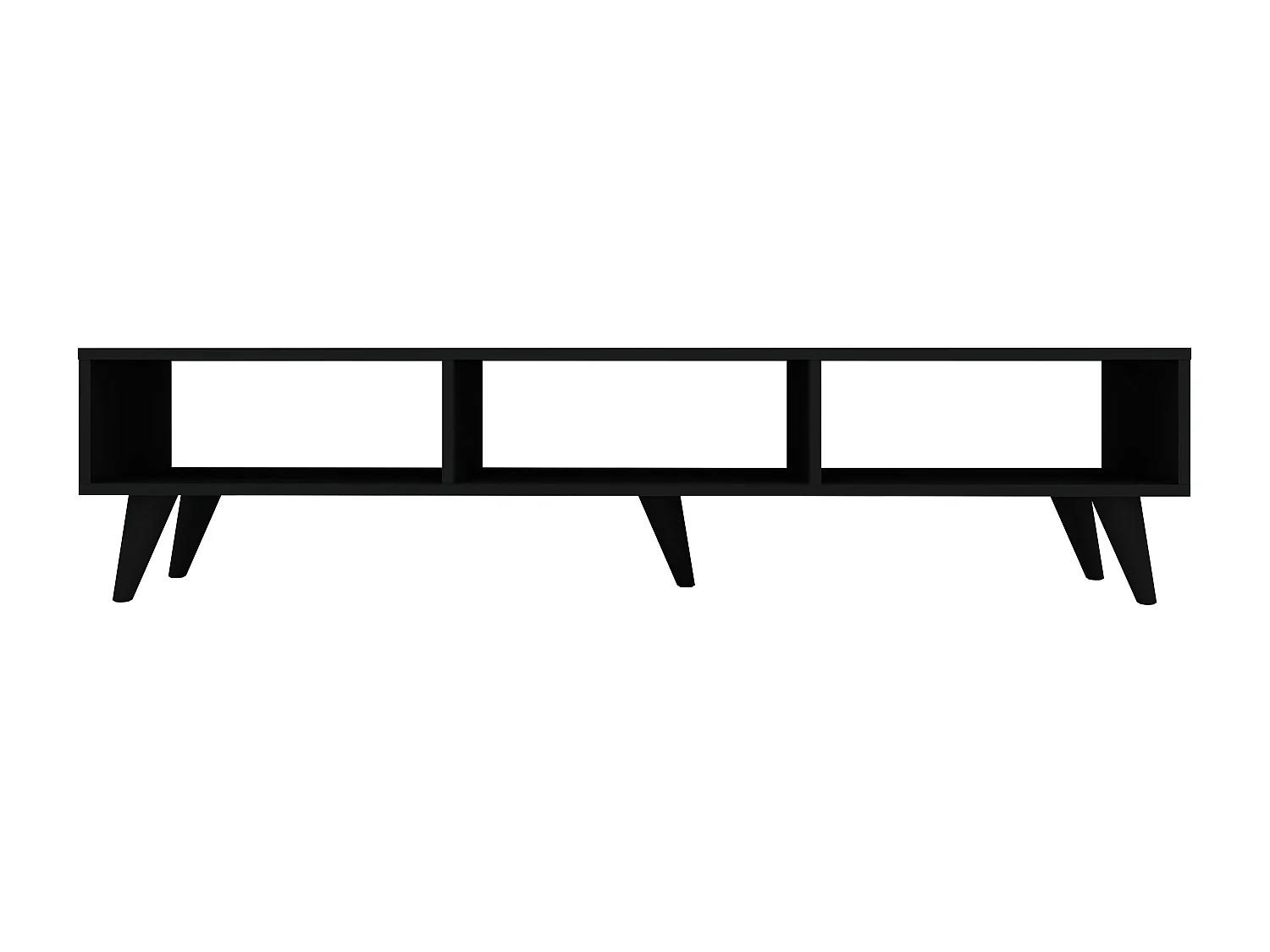 Meuble TV haaus Tirro V2, Noir, 150 x 35 x 35 cm