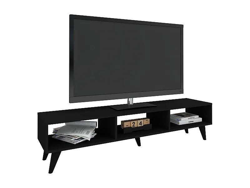 Móvel TV haaus Tirro V2, Preto, 150 x 35 x 35 cm