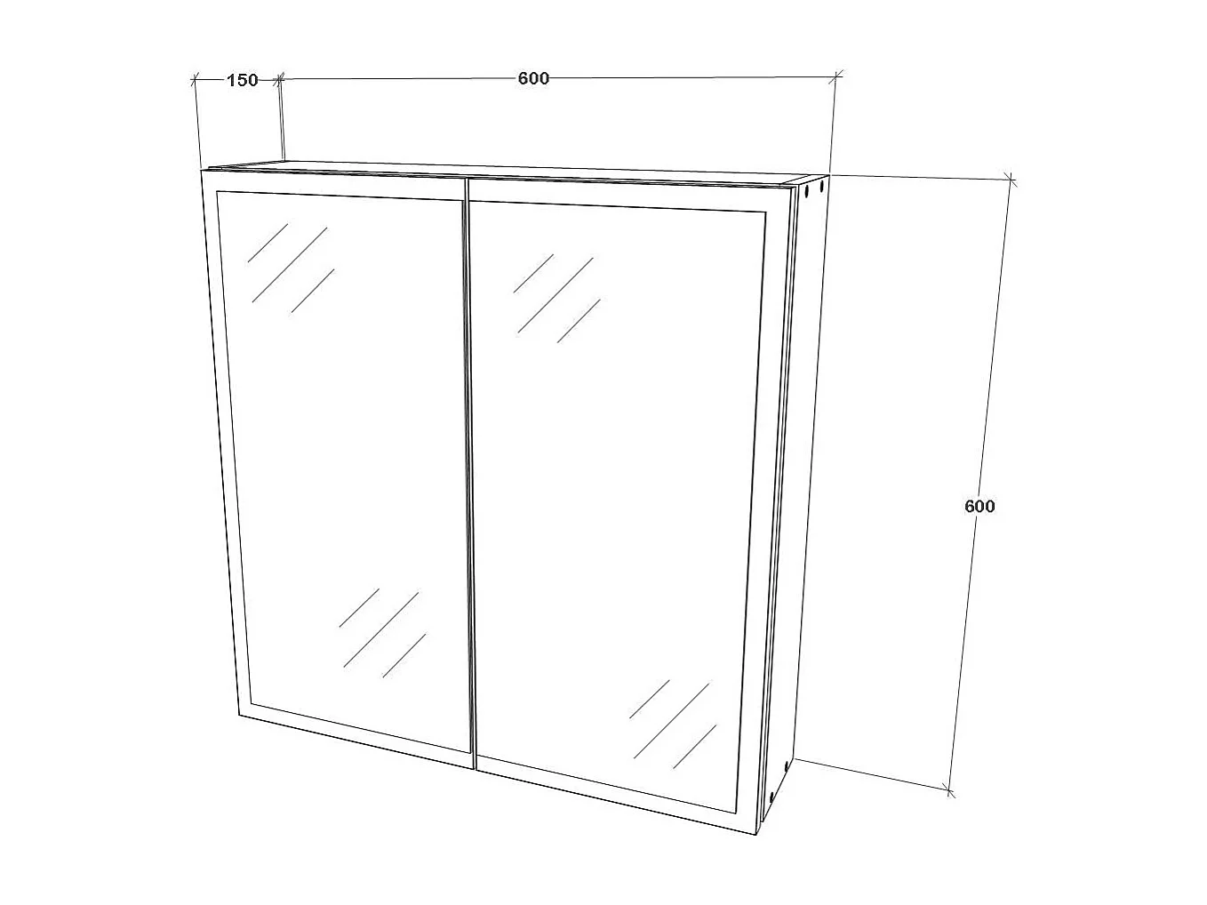 Armoire de salle de bain suspendue haaus Teno, blanche, avec miroirs, 60 x 13 x 60 cm