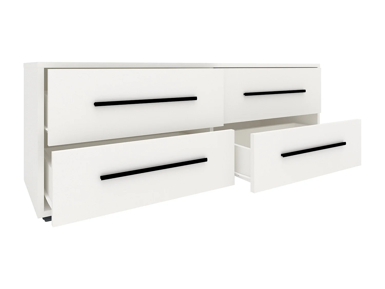 Cômoda TV haaus Siena, 4 gavetas, branco, 120 x 35 x 45 cm