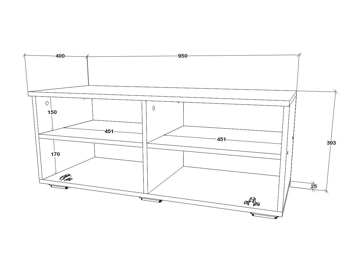Meuble TV haaus Kos, 1 Porte, 2 Étagères, Anthracite/Chêne Artisan, 95 x 40 x 39 cm