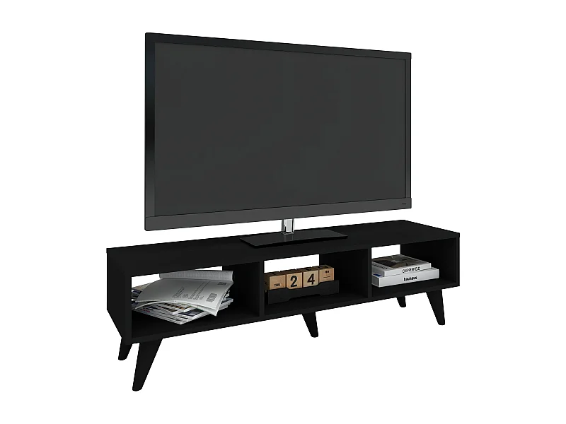 Móvel TV haaus Tirro V1, Preto, 120 x 35 x 35 cm