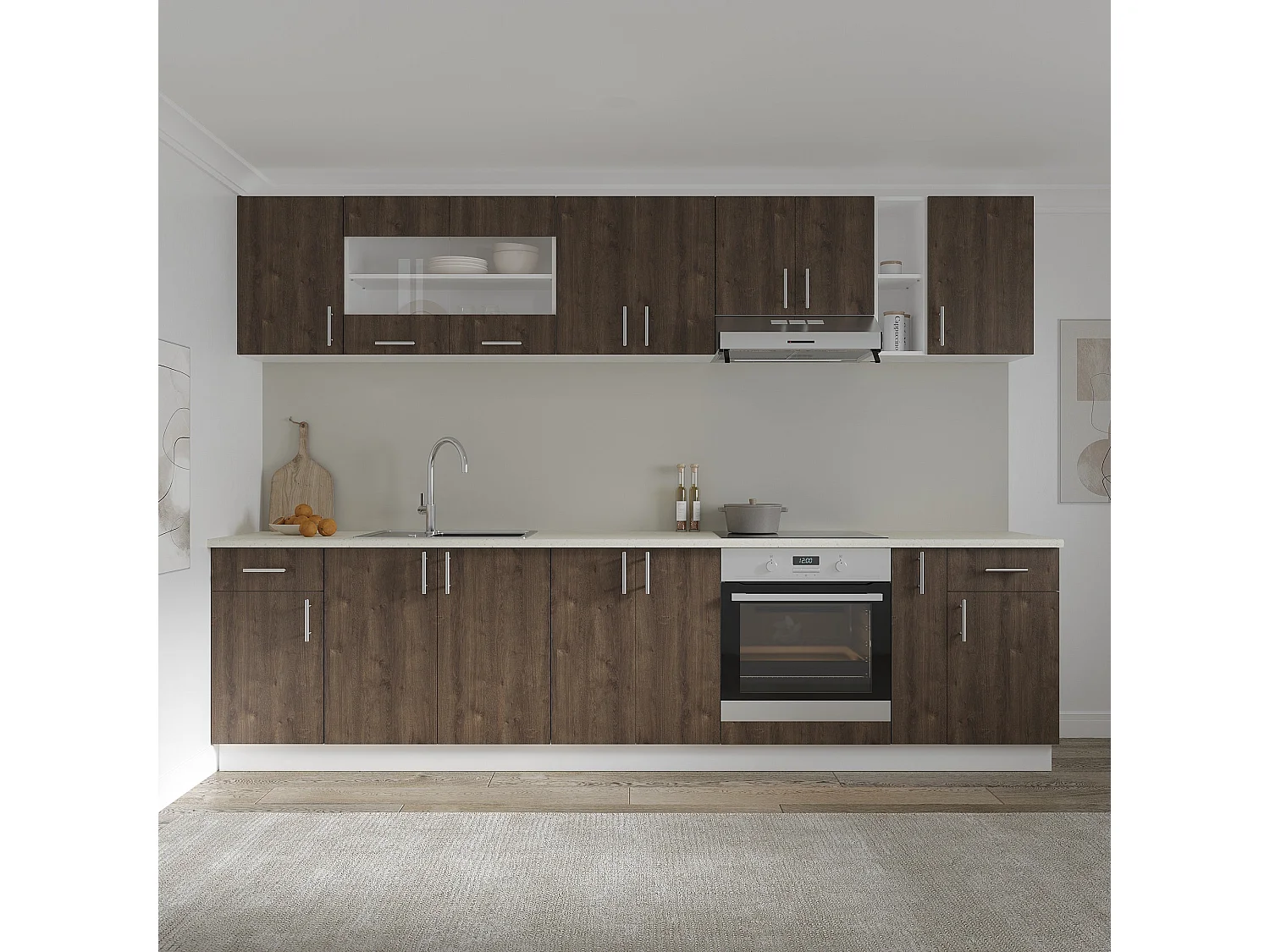 Onderkast Karo, 2 Deuren, Brons eiken/Wit, 60 x 50 x 80 cm