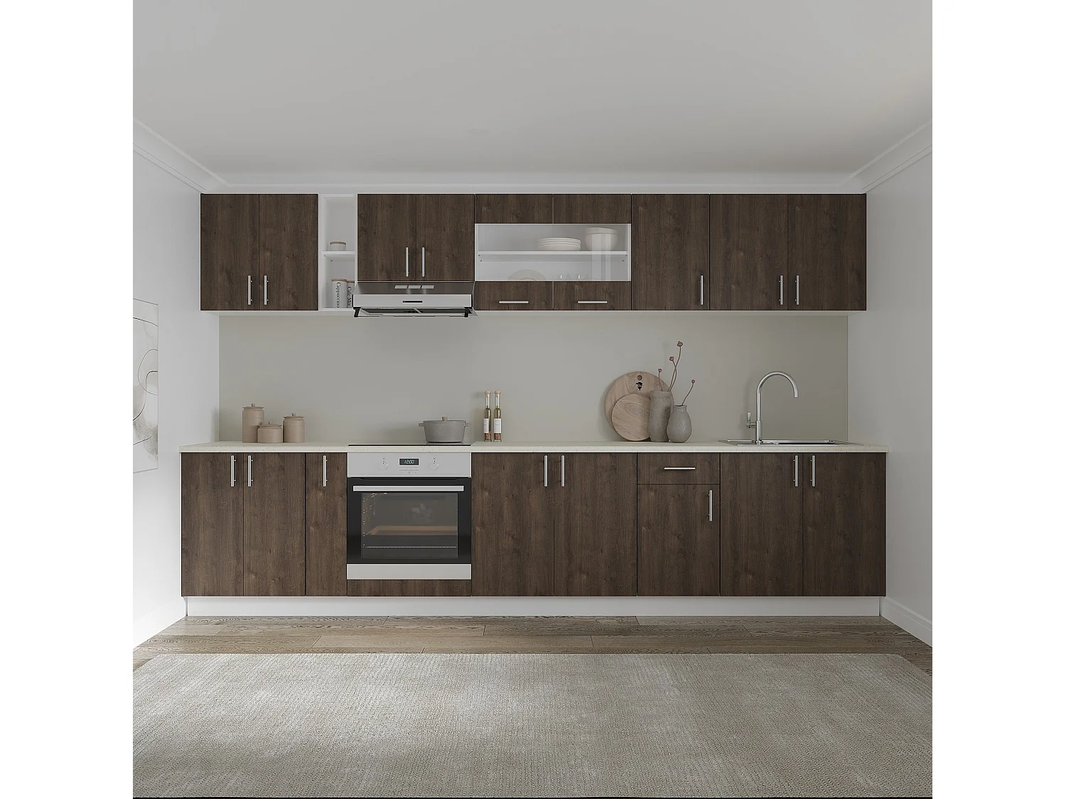 Onderkast Karo, 2 Deuren, Brons eiken/Wit, 60 x 50 x 80 cm