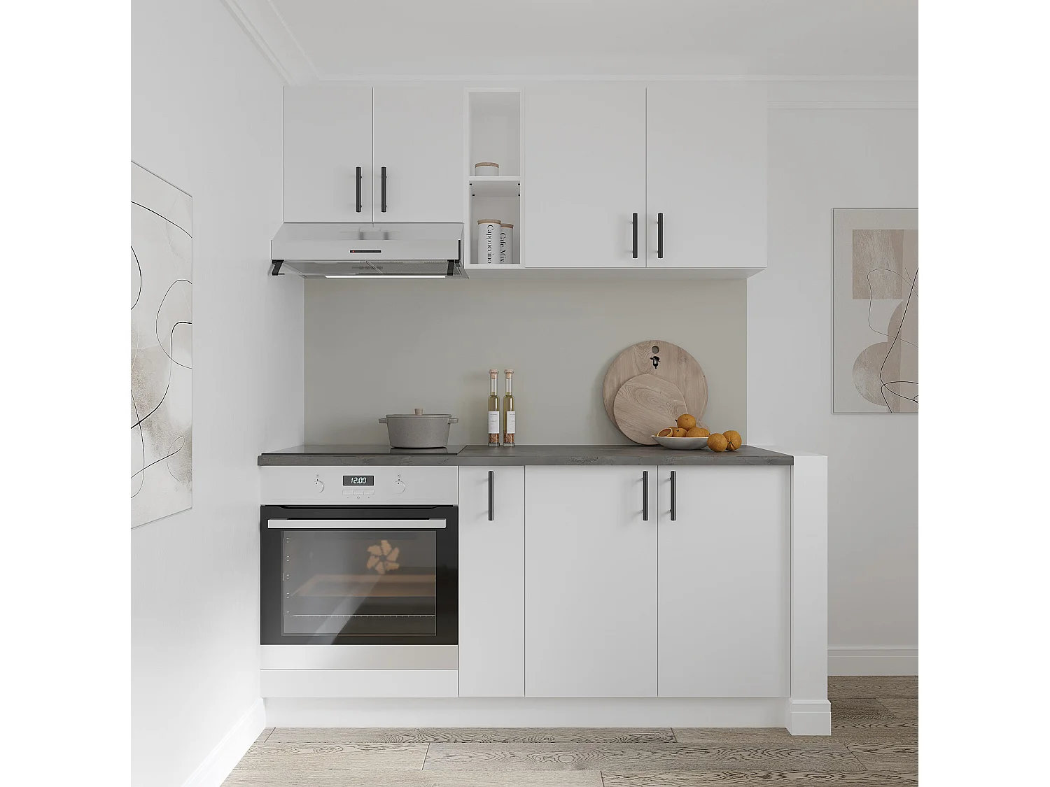 Meuble bas haaus Karo, 2 portes, Blanc, 80 x 50 x 80 cm