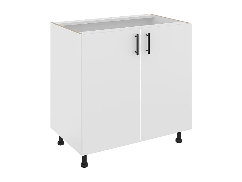 Meuble bas haaus Karo, 2 portes, Blanc, 80 x 50 x 80 cm