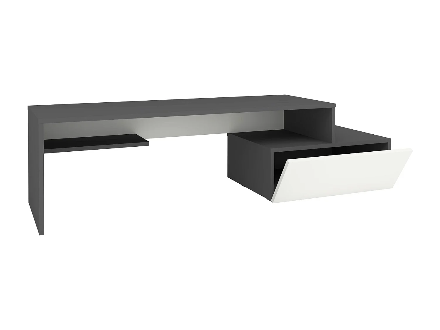 Meuble TV haaus Deli, Anthracite/Blanc, 120 x 40 x 40 cm