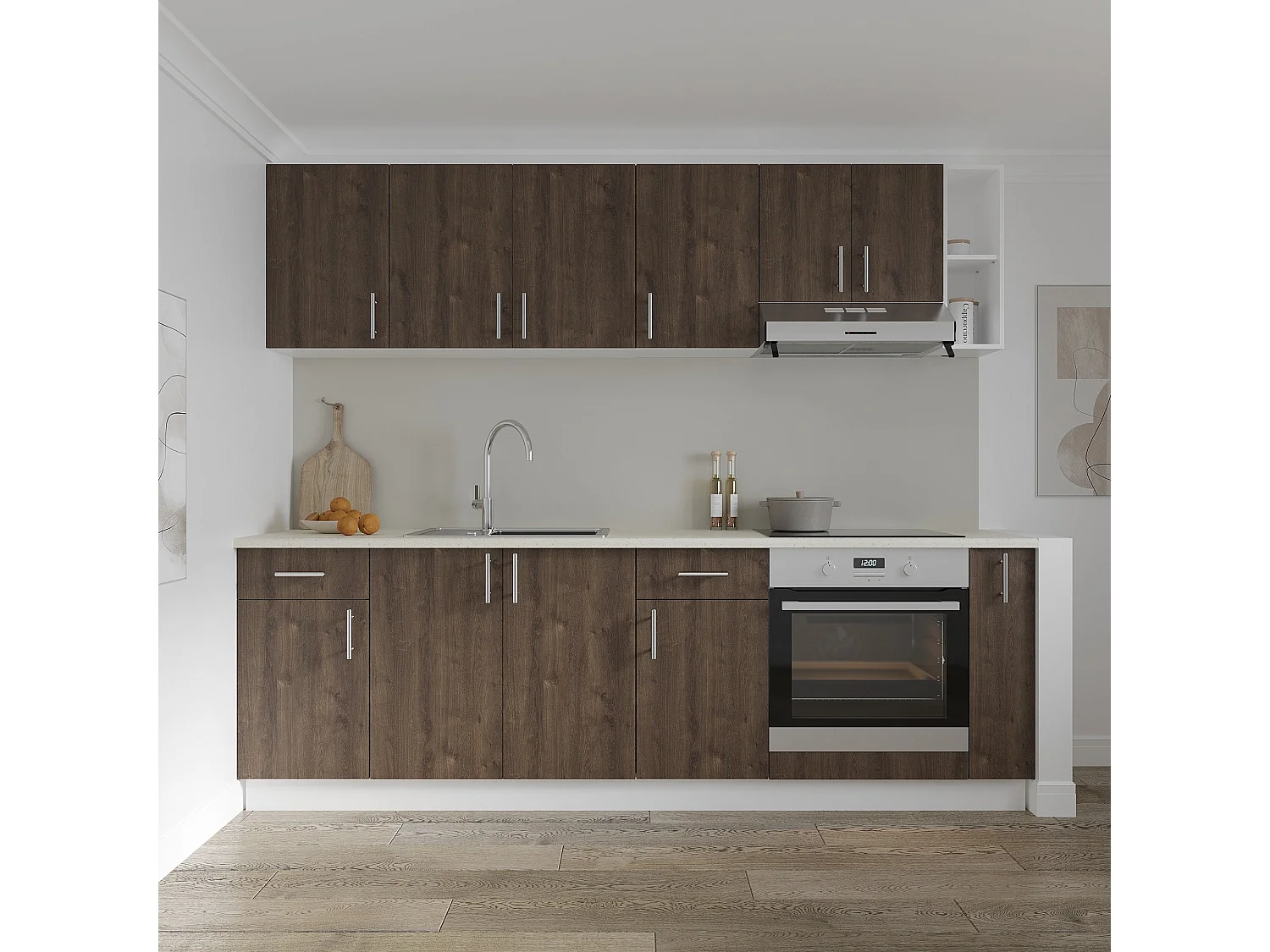 Tampa de escoamento Karo haaus, 2 portas, Carvalho Bronze/Branco, 80 x 50 x 80 cm