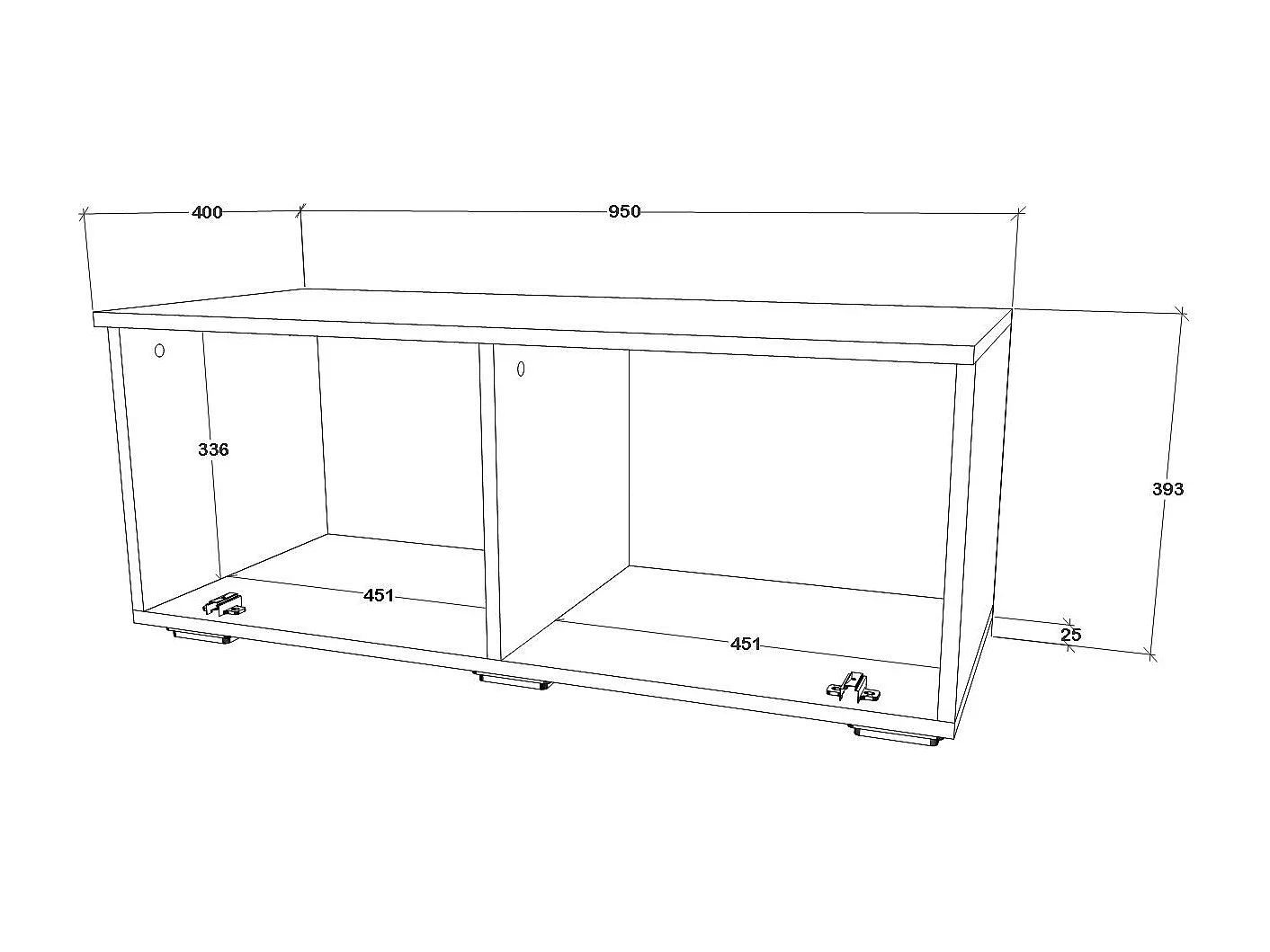 Porta TV haaus Kos, 1 Anta, Nero/Blanc Brillant, MDF, 95 x 40 x 39 cm
