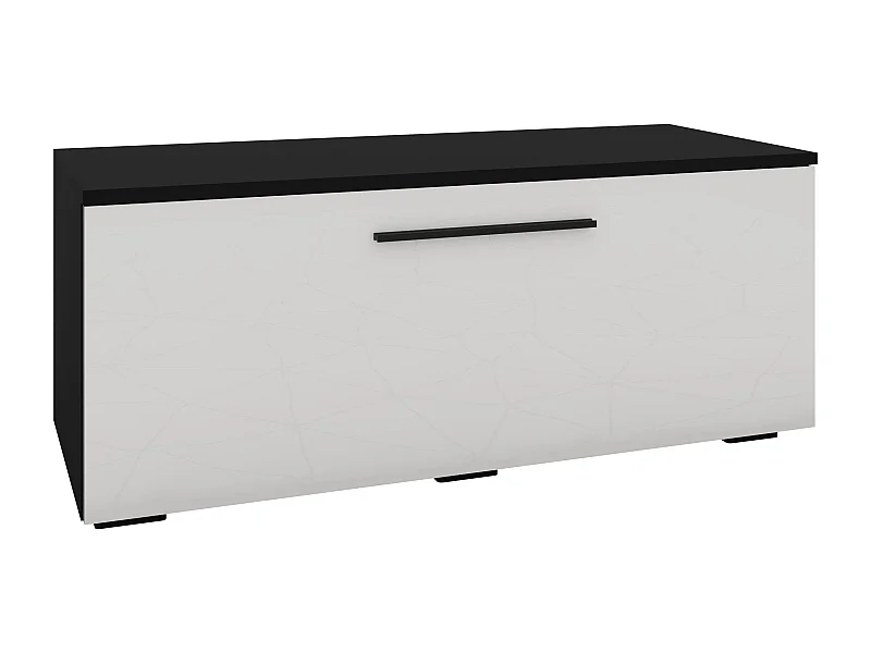 Suporte para TV haaus Kos, 1 porta, Preto/Blanc Brillant, MDF, 95 x 40 x 39 cm