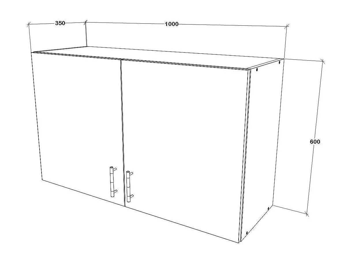 Pensile haaus Oran, 2 ante, bianco, 100 x 33 x 60 cm