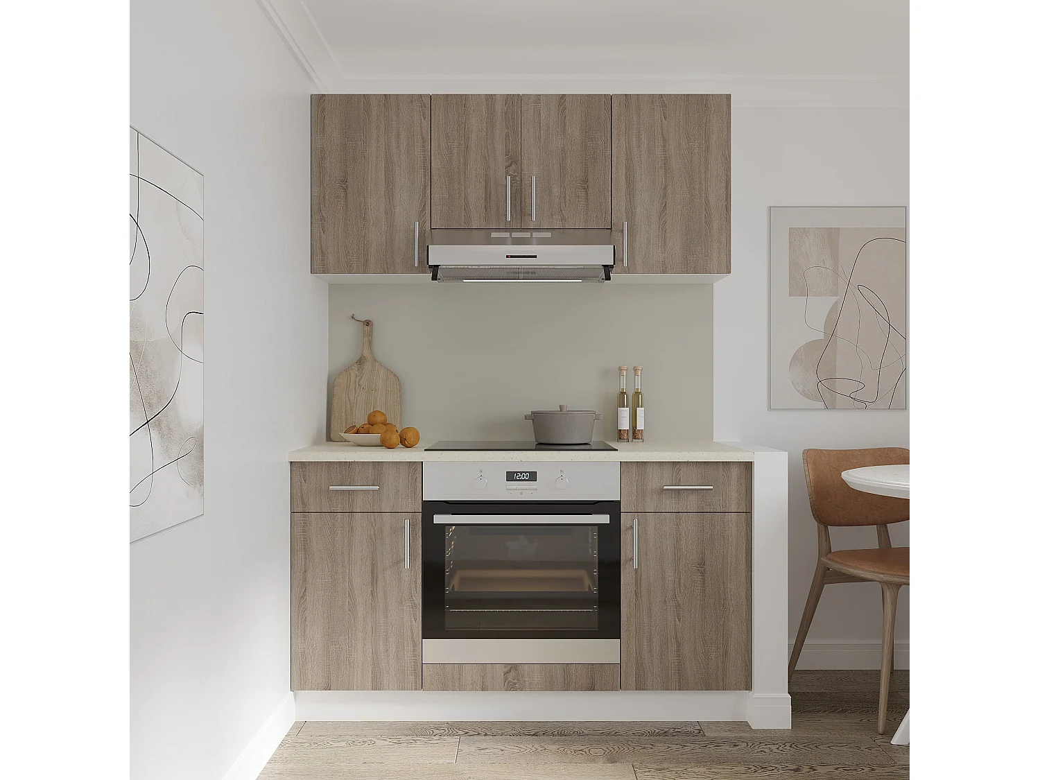 Colonna haaus Karo, 1 anta in vetro, Rovere Sonoma scuro/Bianco, 40 x 30 x 60 cm