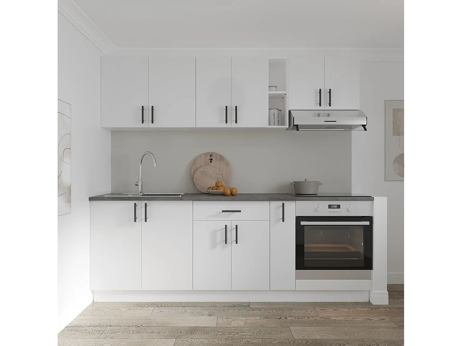 Mueble bajo Karo haaus, 1 cajón, 2 puertas, Blanco, 60 x 50 x 80 cm