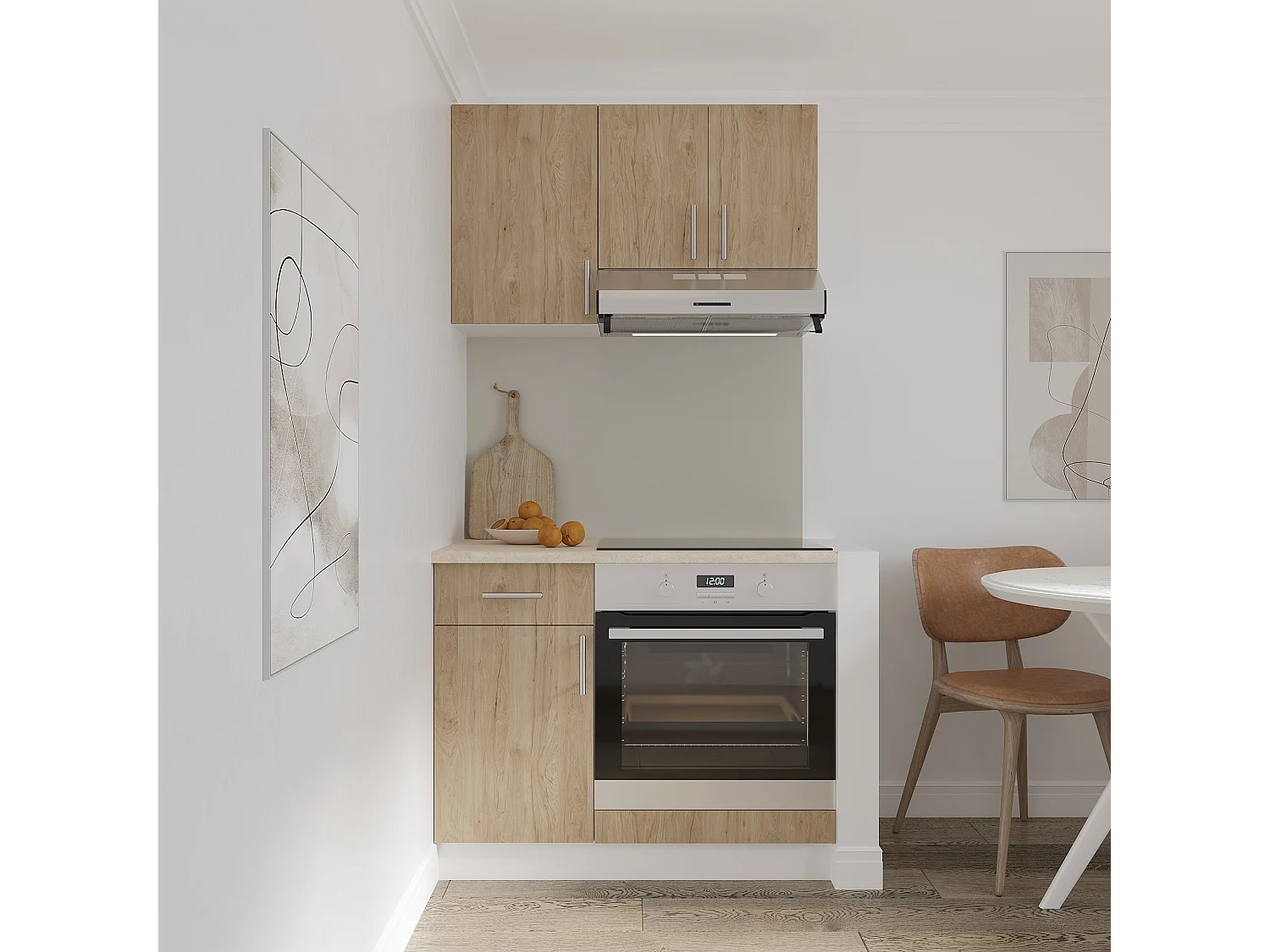 Forno haaus Karo, legno naturale/bianco, 60 x 50 x 80 cm