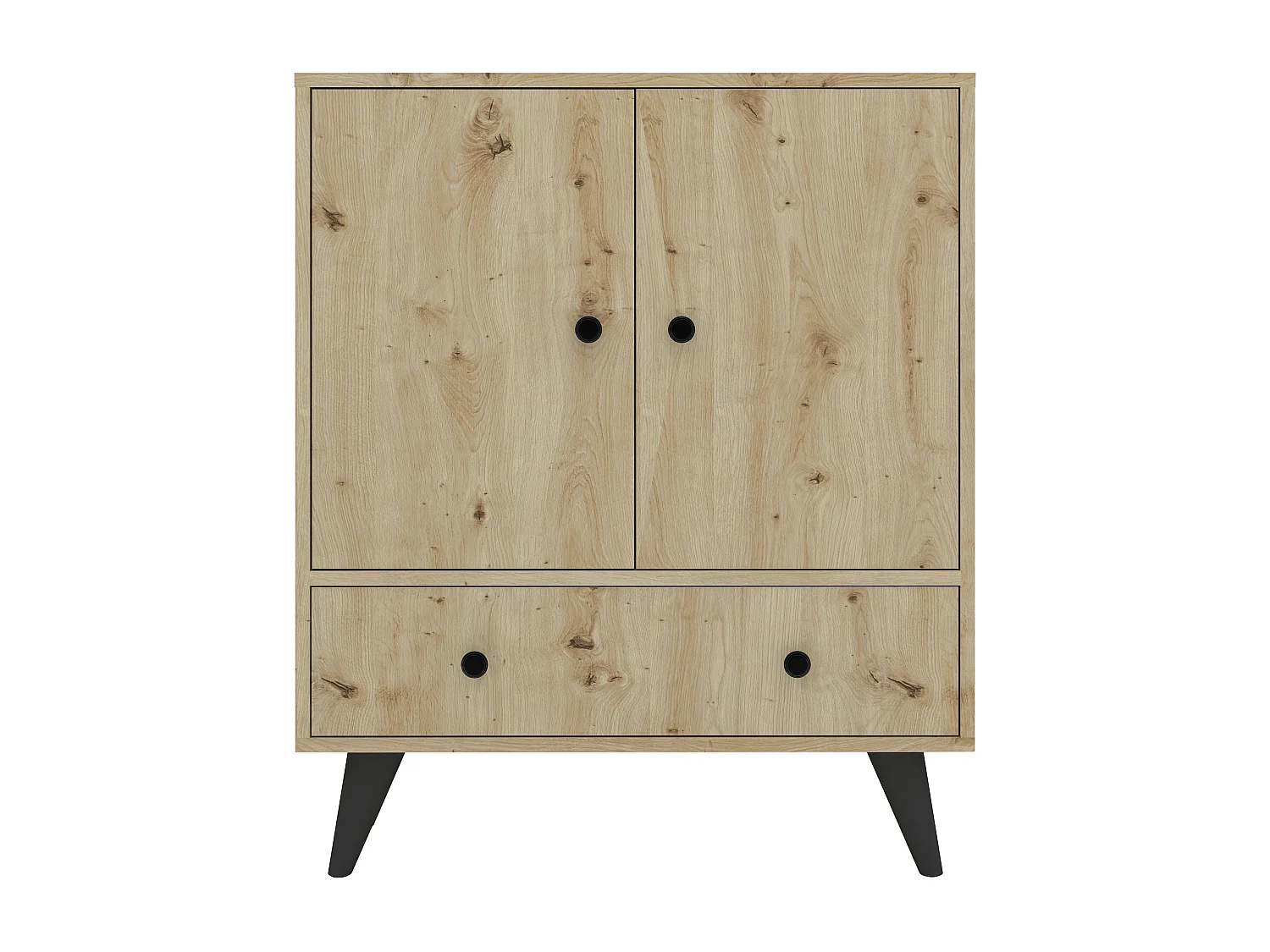 Móvel TV haaus Malta, 3 portas, Carvalho artisan, 75 x 30 x 90 cm