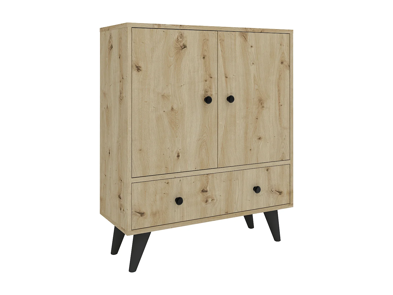 Meuble TV haaus Malta, 3 portes, Chêne artisan, 75 x 30 x 90 cm