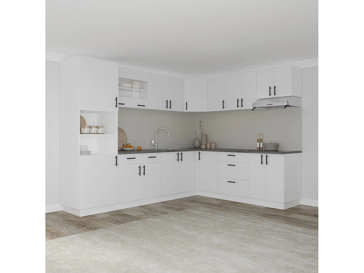 haaus Karo, base ad angolo, Bianco, 98 x 50 x 80 cm