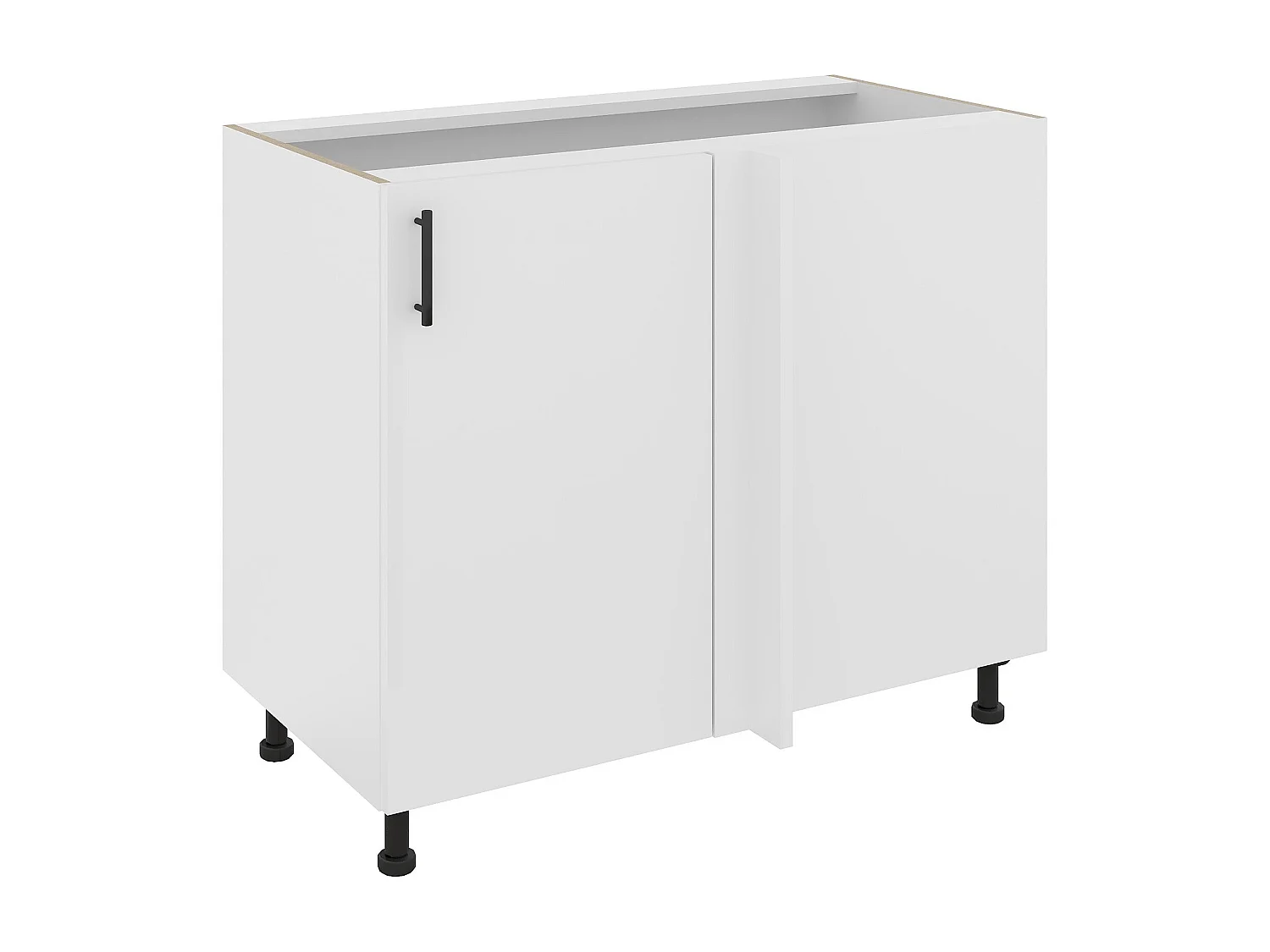 Eck-Unterschrank Karo, Weiß, 98 x 50 x 80 cm