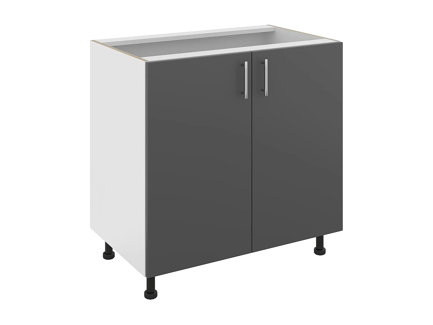 Base Karo haaus, 2 ante, Antracite/Bianco, 80 x 50 x 80 cm