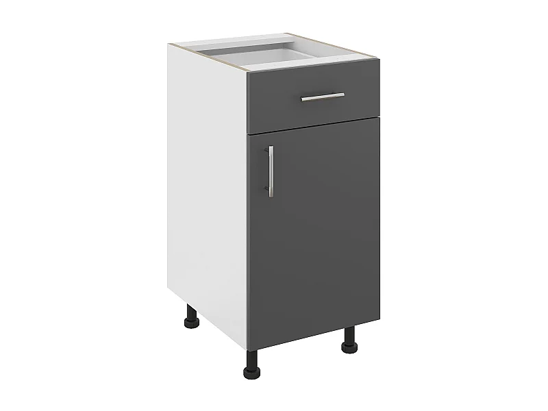 Móvel inferior haaus Karo, 1 gaveta, 1 porta, antracite/branco, 40 x 50 x 80 cm