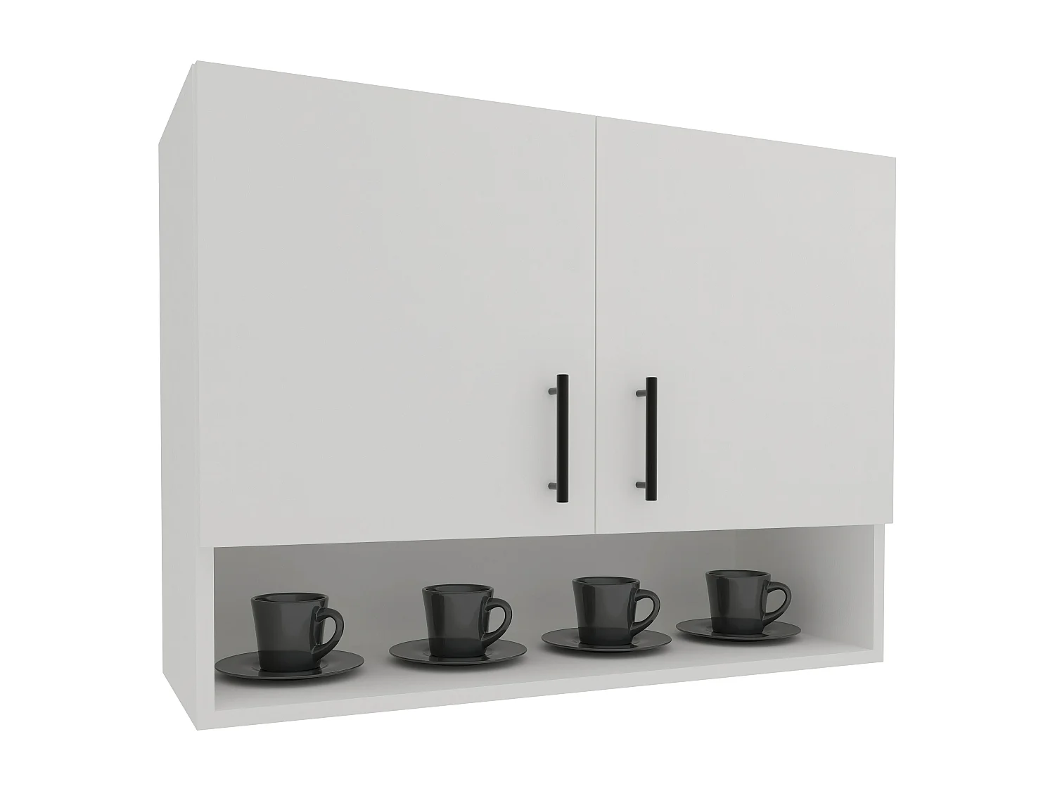 Oberschrank Berna, 2 Türen, mit Fach, Weiß, 80 x 30 x 60 cm