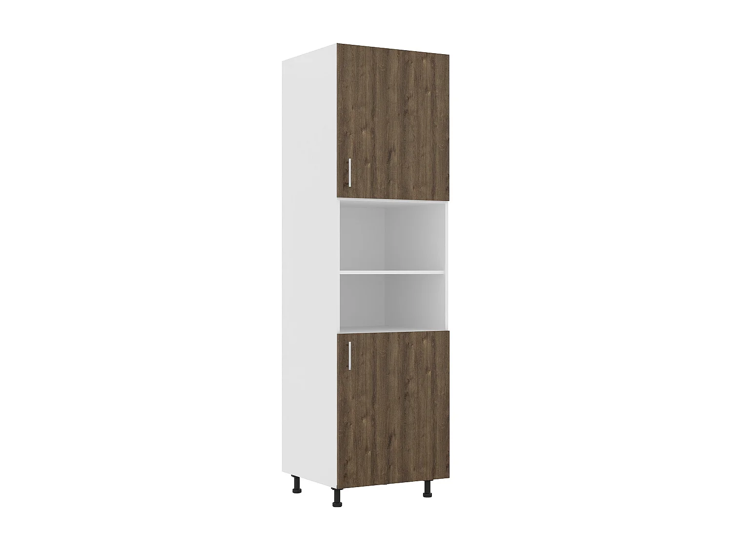 Mueble columna haaus Karo, 2 puertas, con espacio para horno, Roble Bronce/Blanco, 60 x 57 x 210 cm