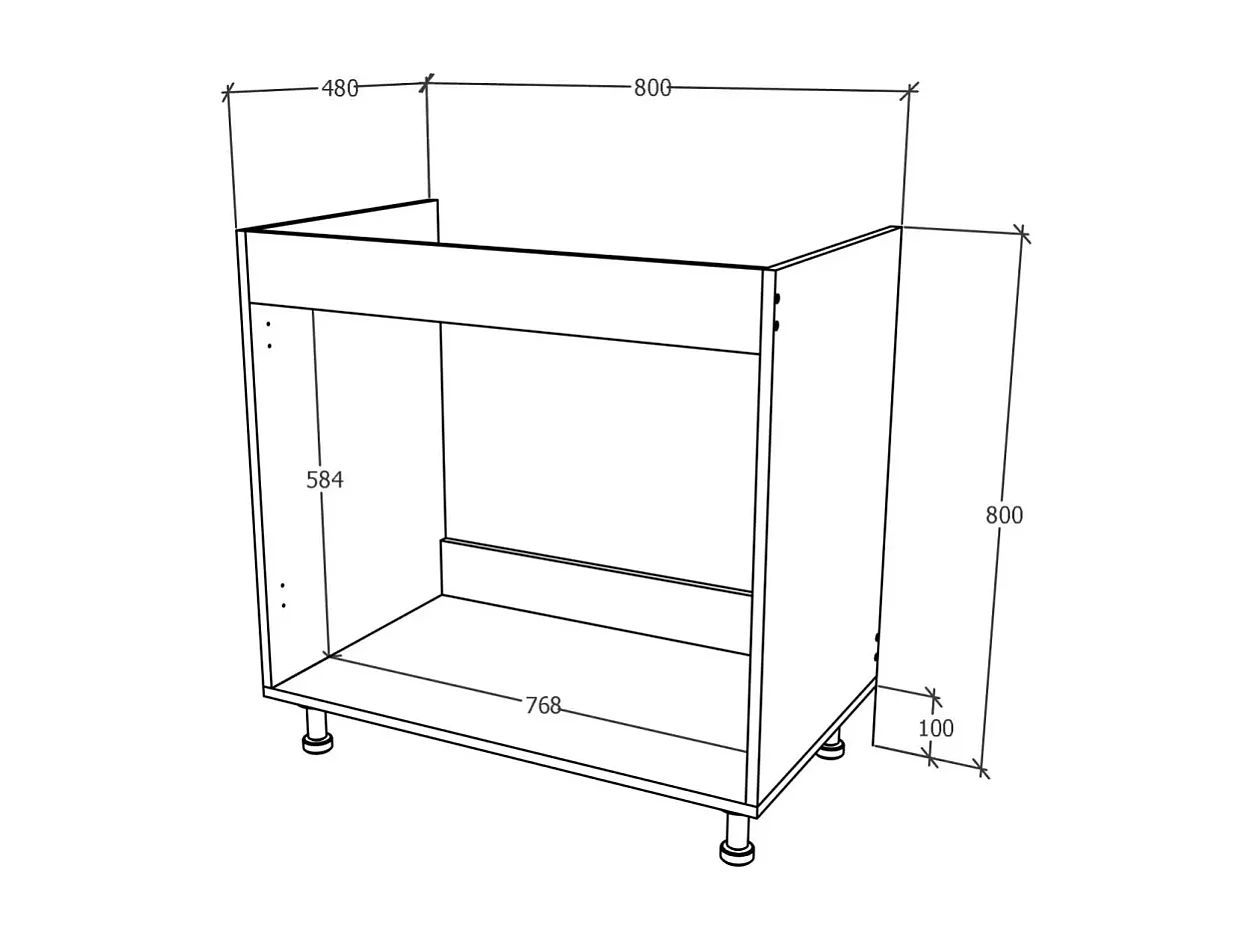Cache-syphon haaus Karo, 2 portes, Bois Naturel/Blanc, 80 x 50 x 80 cm