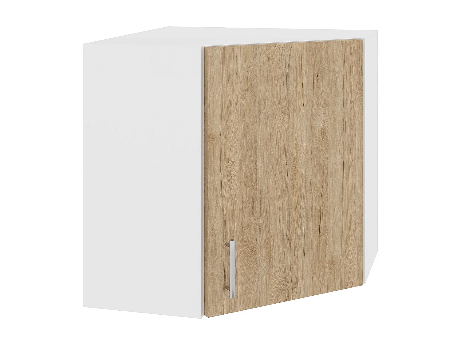 Meuble haut d'angle haaus Karo, Bois Naturel/Blanc, 60 x 60 x 60 cm
