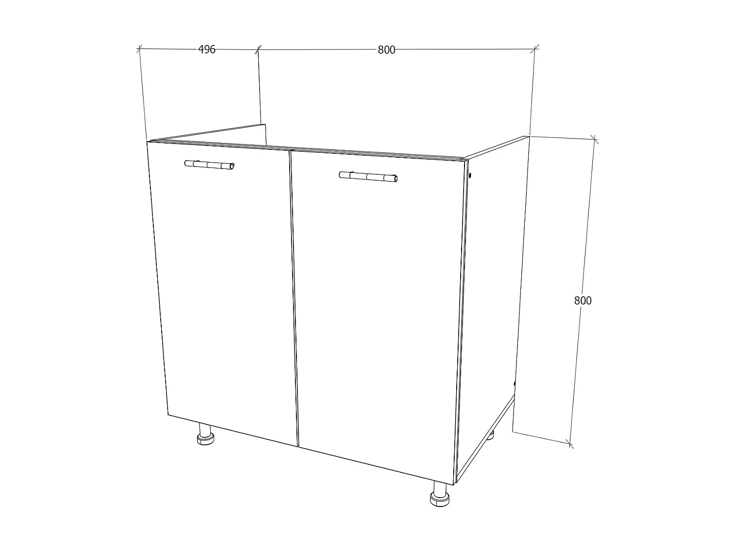Spülenschrank Toro, Eiche Sonoma, 80 x 50 x 82 cm