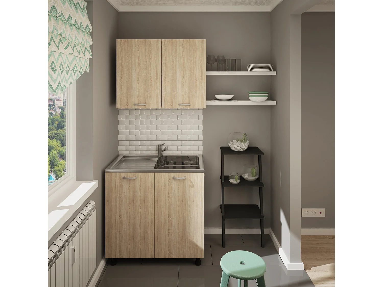 Spülenschrank Toro, Eiche Sonoma, 80 x 50 x 82 cm