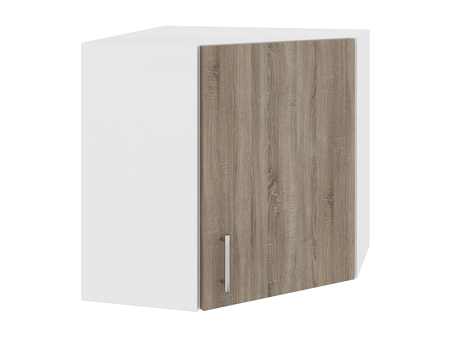 Mobile angolare Karo haaus, Rovere Sonoma scuro/Bianco, 60 x 60 x 60 cm