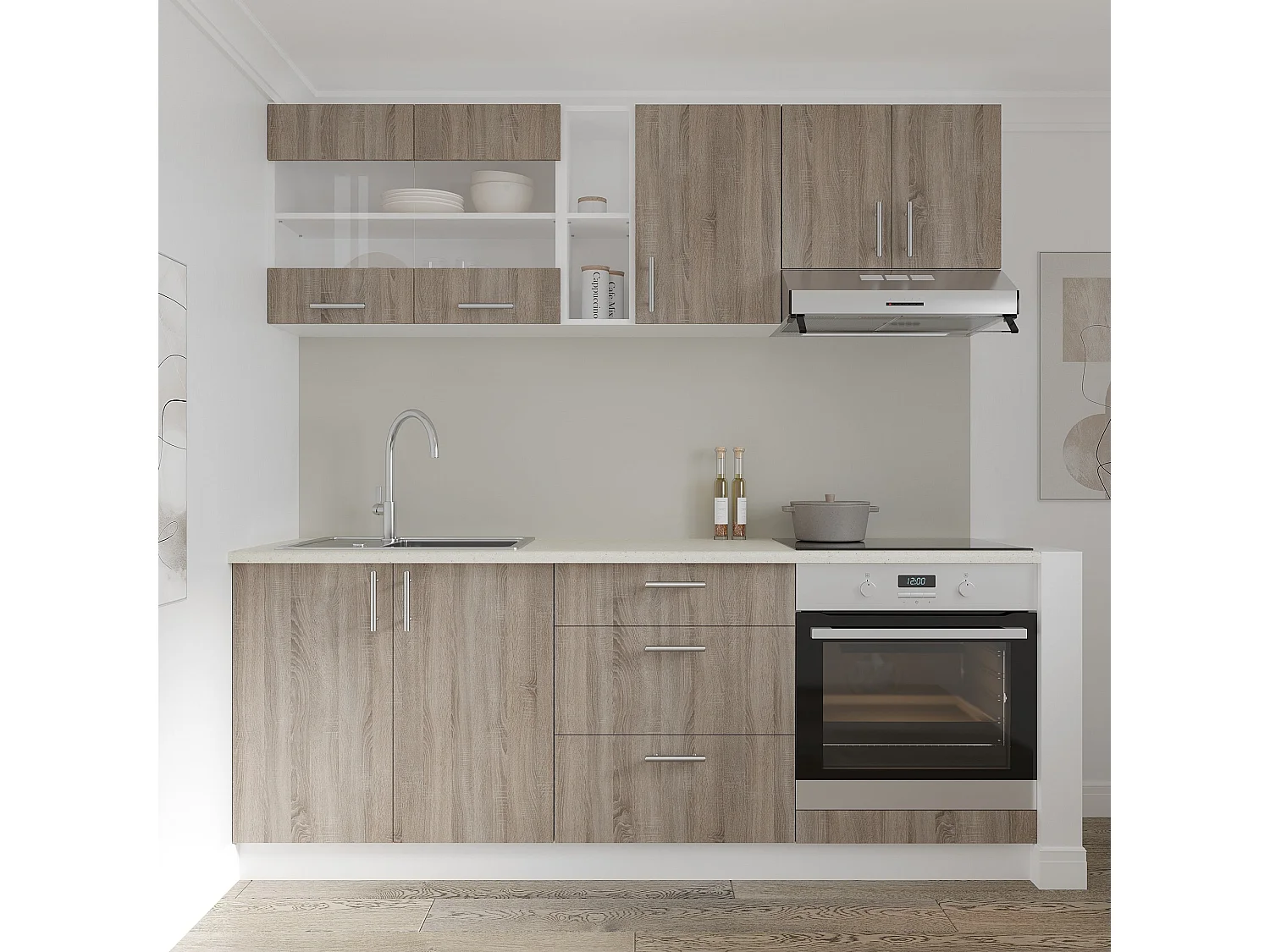 Colonna haaus Karo, 1 anta, Rovere Sonoma scuro/Bianco, 40 x 30 x 60 cm