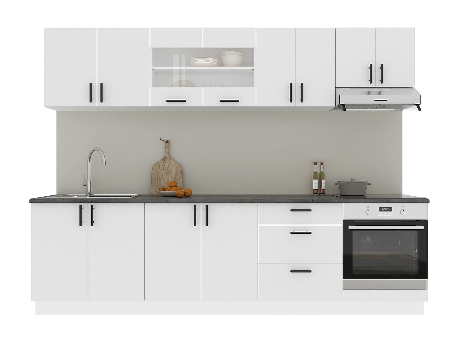 Oberschrank Karo, 2 Türen, Weiß, 60 x 30 x 60 cm